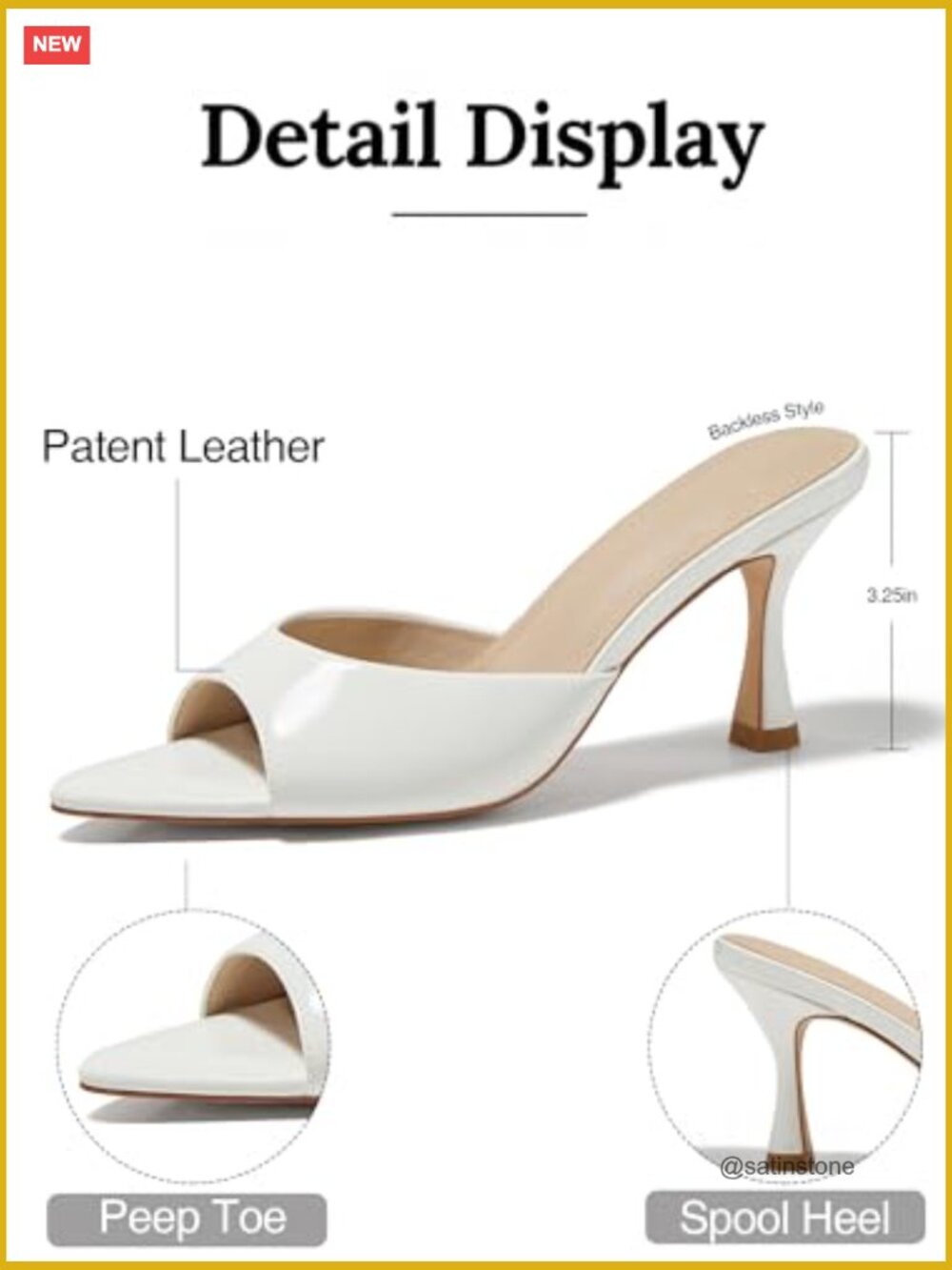 Pointed Open Toe Heeled Sandals Slip On Mules Dress Shoes - Picture 5 of 7